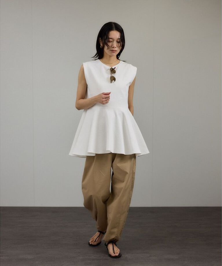 SALON adam et rope'「【WEB限定】ショルダータックペプラムプルオーバー」|Tシャツ・カットソー|