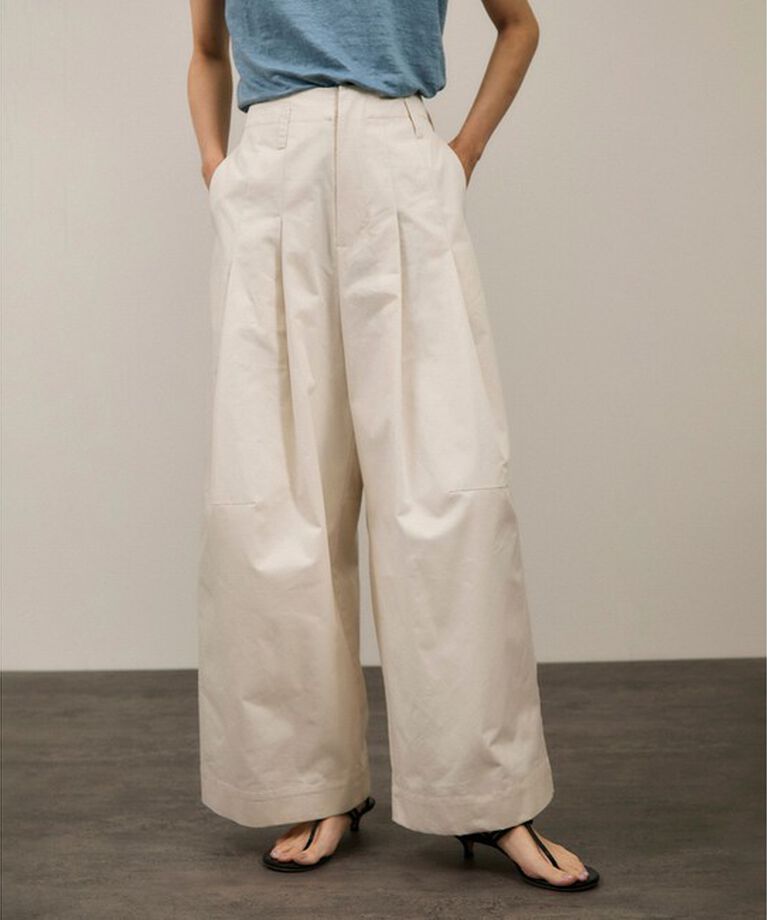 SALON adam et rope'「【WEB限定】コットンツイルワイドフォルムパンツ」|チノ|