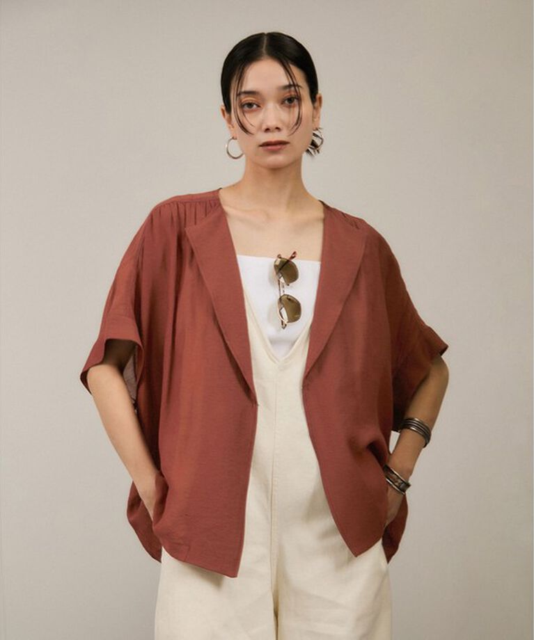 SALON adam et rope'「【WEB限定】シアーエアリージャケットライクブラウス」|シャツ・ブラウス|