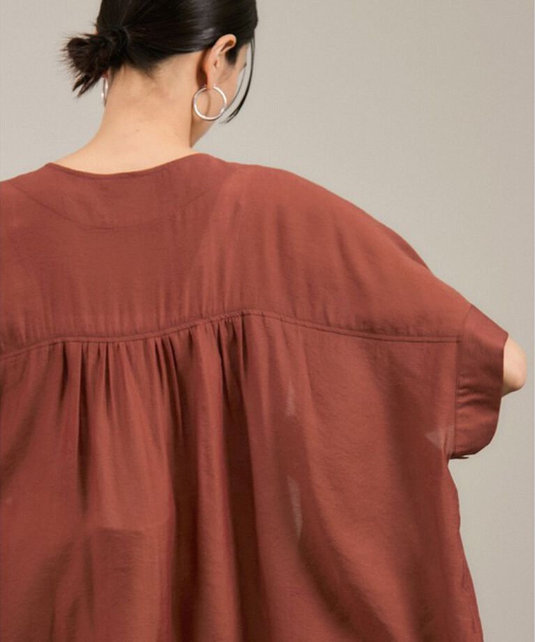 SALON adam et rope'「【WEB限定】シアーエアリージャケットライクブラウス」|シャツ・ブラウス|