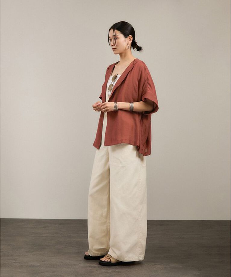 SALON adam et rope'「【WEB限定】シアーエアリージャケットライクブラウス」|シャツ・ブラウス|