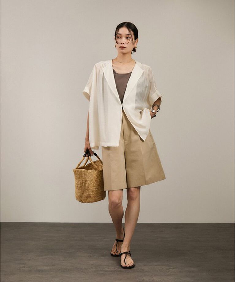 SALON adam et rope'「【WEB限定】シアーエアリージャケットライクブラウス」|シャツ・ブラウス|