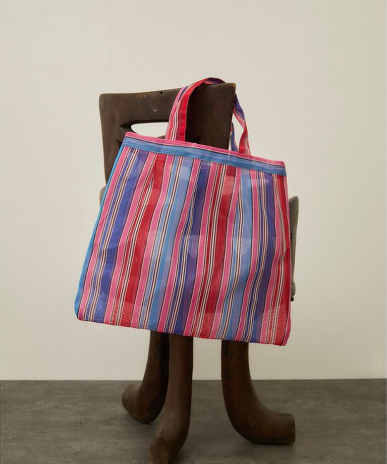 SALON adam et rope'「【Diminutivo（ディミヌティーボ）】メッシュトートバッグ ストライプ大」|トートバッグ|