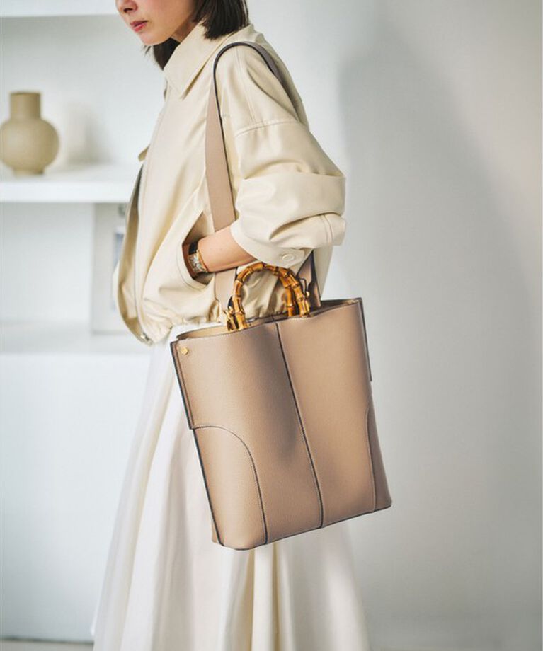 E'POR「【E'POR】BAMBOO BAG Large【25SS】」|トートバッグ|ベージュサブ