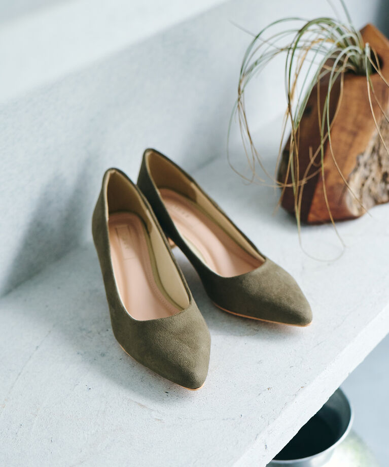 Juze「【抗菌・防臭】【WEB限定6cmヒール】5cmヒールパンプス」|パンプス|カーキ(36)