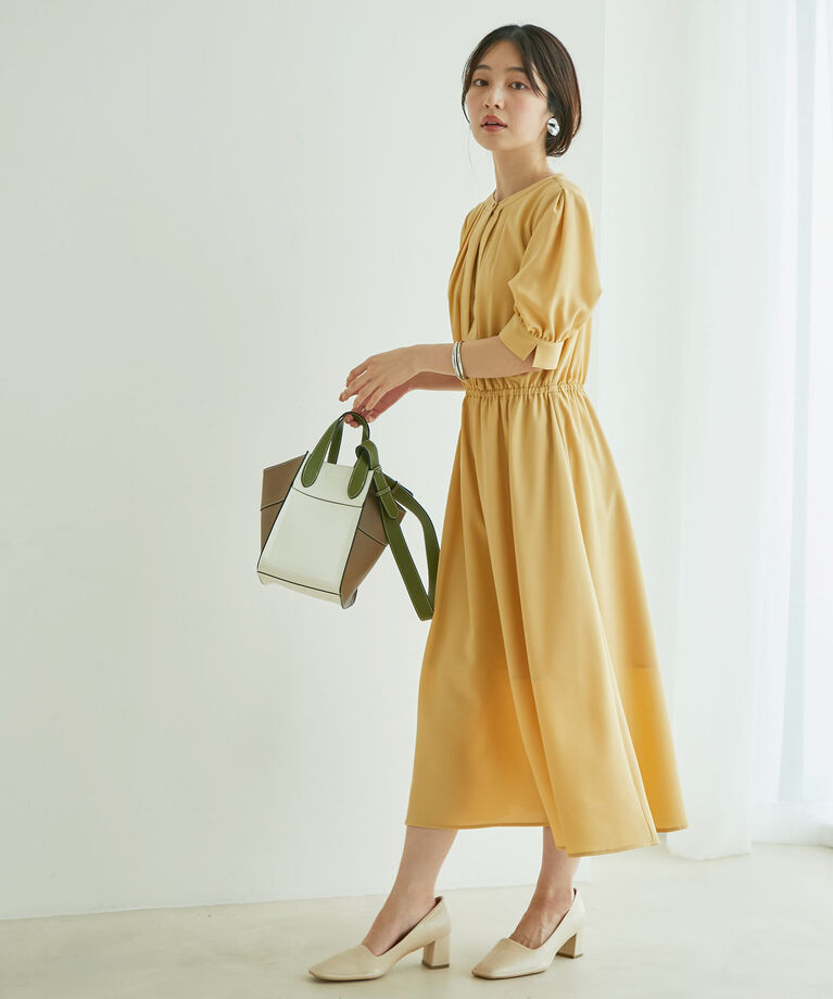 VIS「【EASY CARE】フロントタック5分袖ワンピース」|ワンピース|