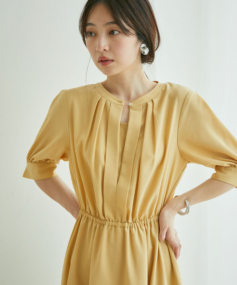 VIS「【EASY CARE】フロントタック5分袖ワンピース」|ワンピース|