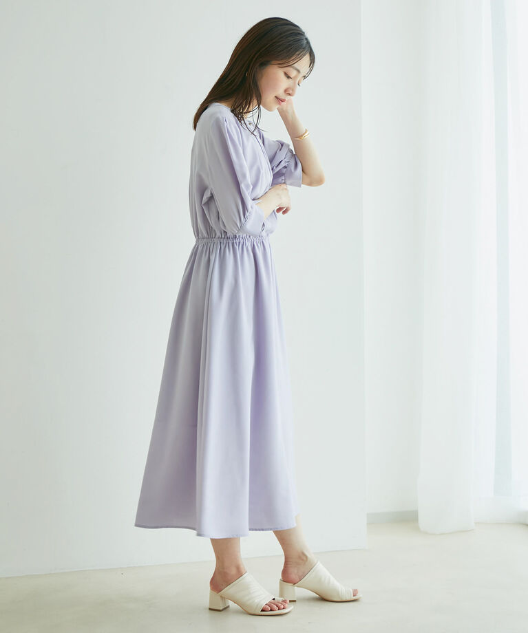 VIS「【EASY CARE】フロントタック5分袖ワンピース」|ワンピース|