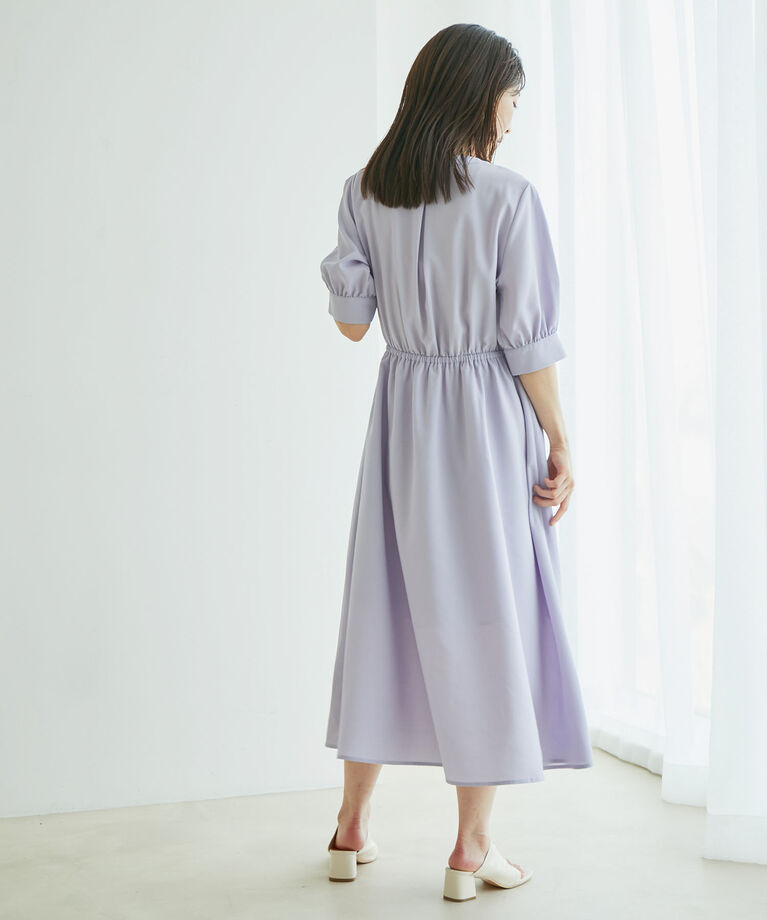 VIS「【EASY CARE】フロントタック5分袖ワンピース」|ワンピース|