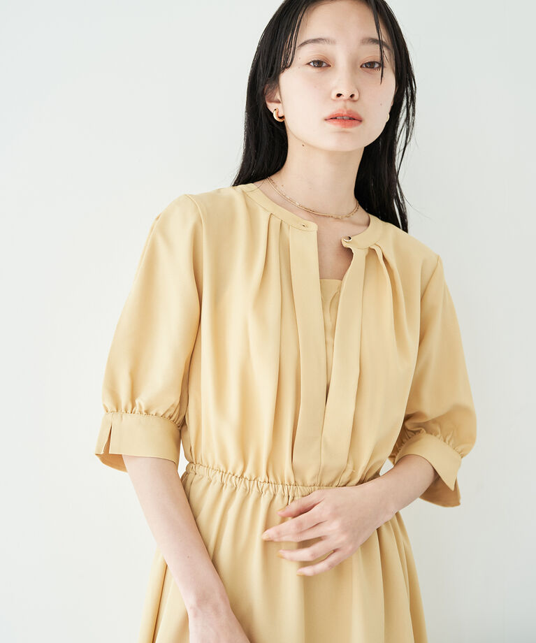 VIS「【EASY CARE】フロントタック5分袖ワンピース」|ワンピース|