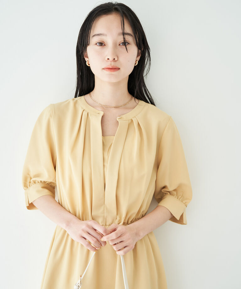 VIS「【EASY CARE】フロントタック5分袖ワンピース」|ワンピース|