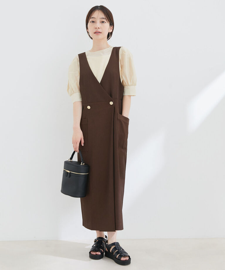 vis-a-vis「【WEB限定】【SET】シアーブラウス＆ジャンスカセット」|ジャンパースカート|