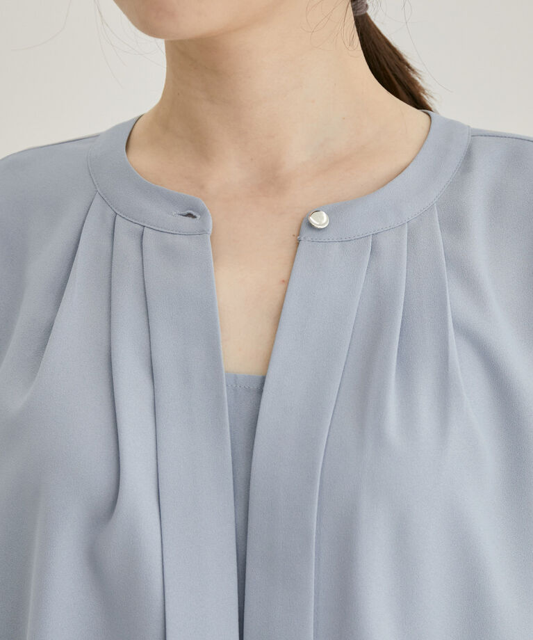 VIS「【洗える・EASYCARE】フロントタック長袖ブラウス【sustainable】」|シャツ・ブラウス|
