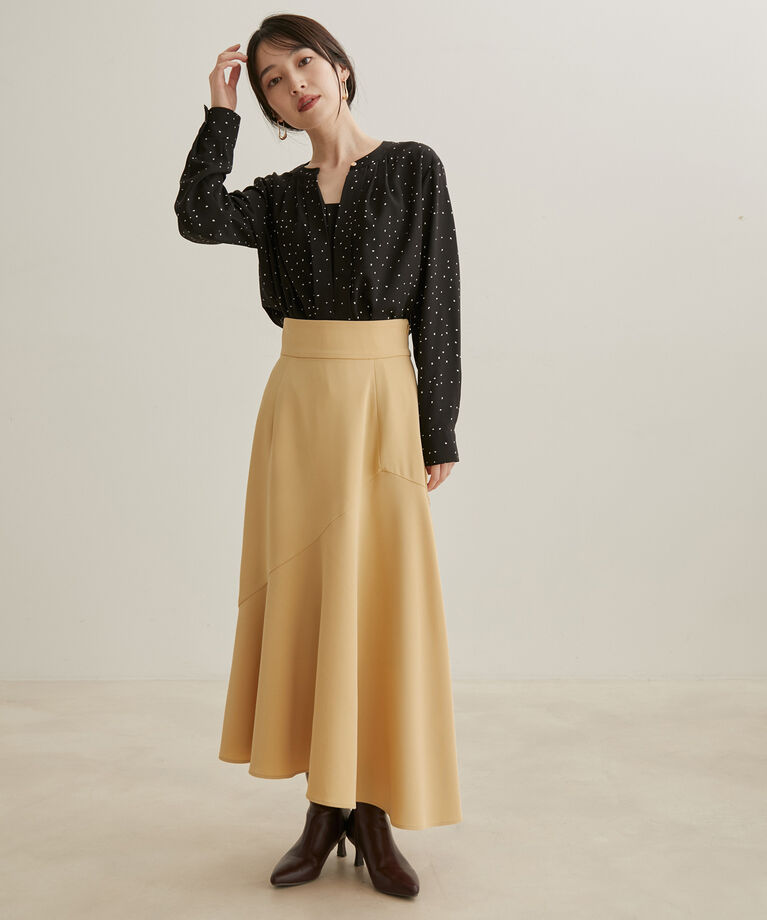 VIS「【洗える・EASYCARE】フロントタック長袖ブラウス【sustainable】」|シャツ・ブラウス|