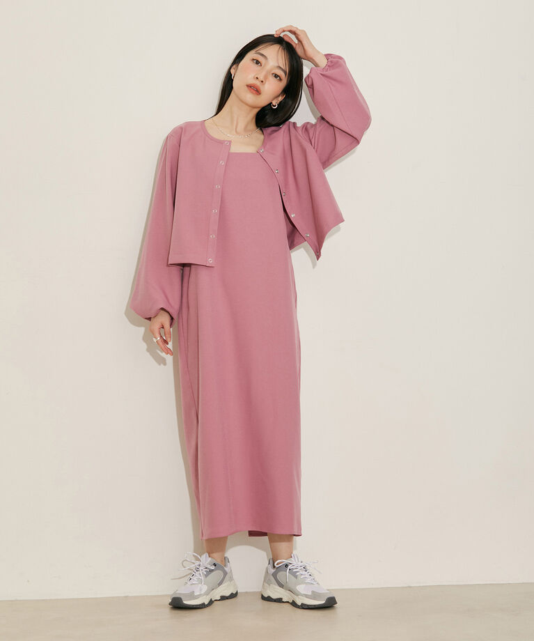 vis-a-vis「【WEB限定】【マルチWAY】キャミワンピース＆ブルゾンセット」|ワンピース|