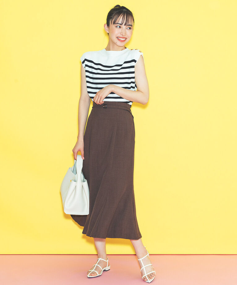 VIS「【新色】【接触冷感・洗える】美easy細ベルトマーメイドスカート」|スカート|