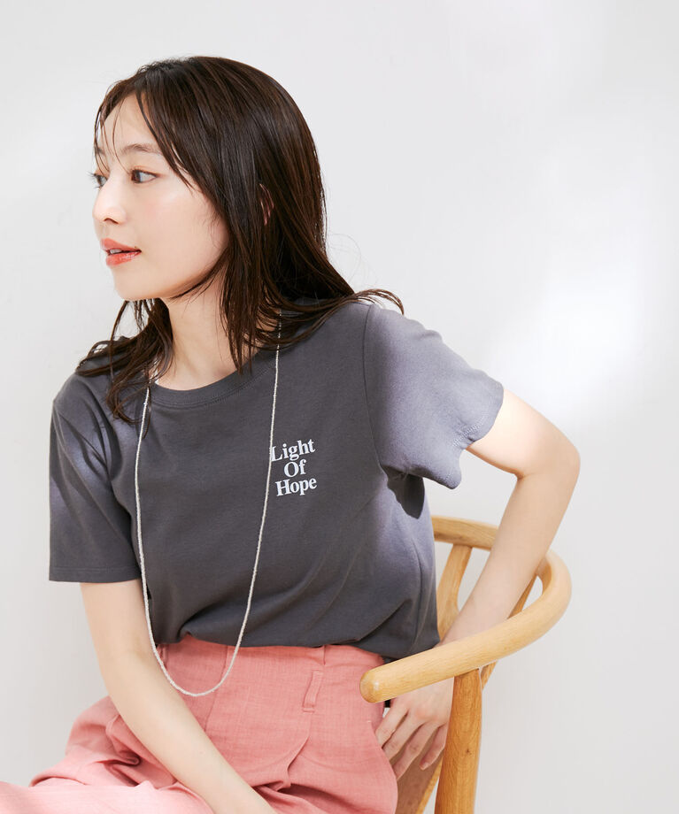 VIS「【洗える】USAコットンちびロゴTシャツ」|Tシャツ・カットソー|ブラック(01)