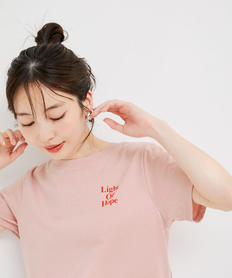 VIS「【洗える】USAコットンちびロゴTシャツ」|Tシャツ・カットソー|ピンク系(65)