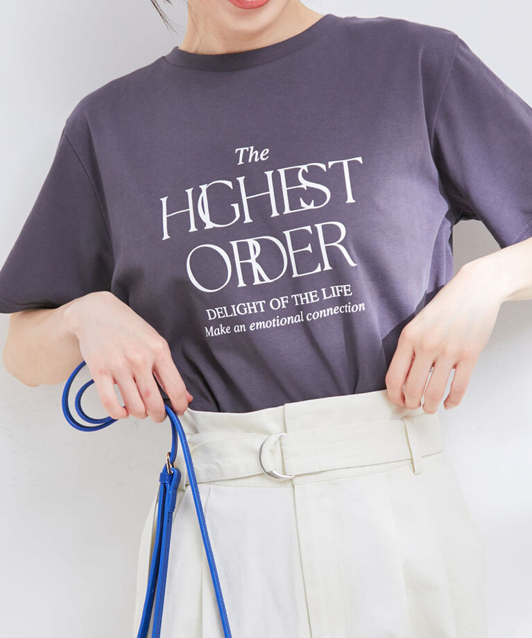 VIS「【接触冷感・洗える】シンプルロゴTシャツ」|Tシャツ・カットソー|チャコール(06)