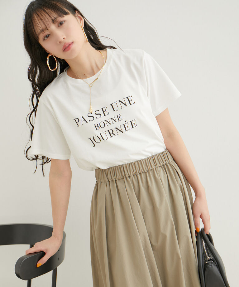 VIS「【接触冷感・洗える】シンプルロゴTシャツ」|Tシャツ・カットソー|
