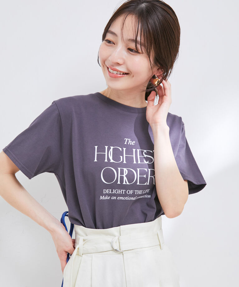 VIS「【接触冷感・洗える】シンプルロゴTシャツ」|Tシャツ・カットソー|