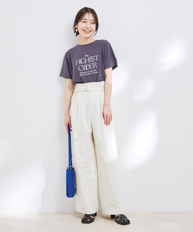 VIS「【接触冷感・洗える】シンプルロゴTシャツ」|Tシャツ・カットソー|