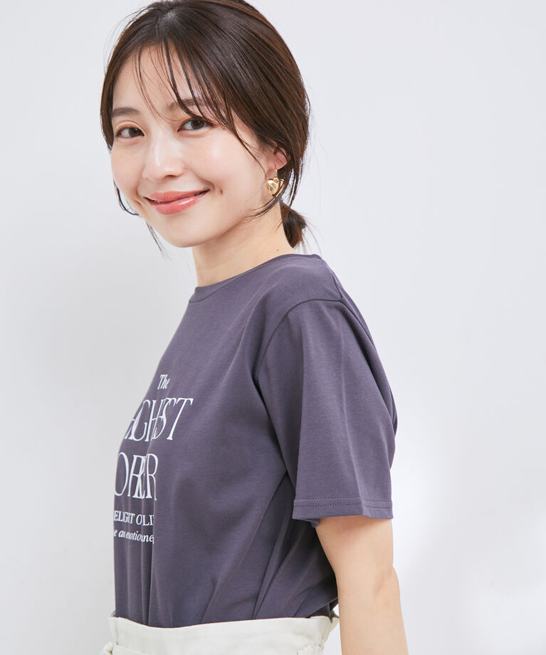 VIS「【接触冷感・洗える】シンプルロゴTシャツ」|Tシャツ・カットソー|