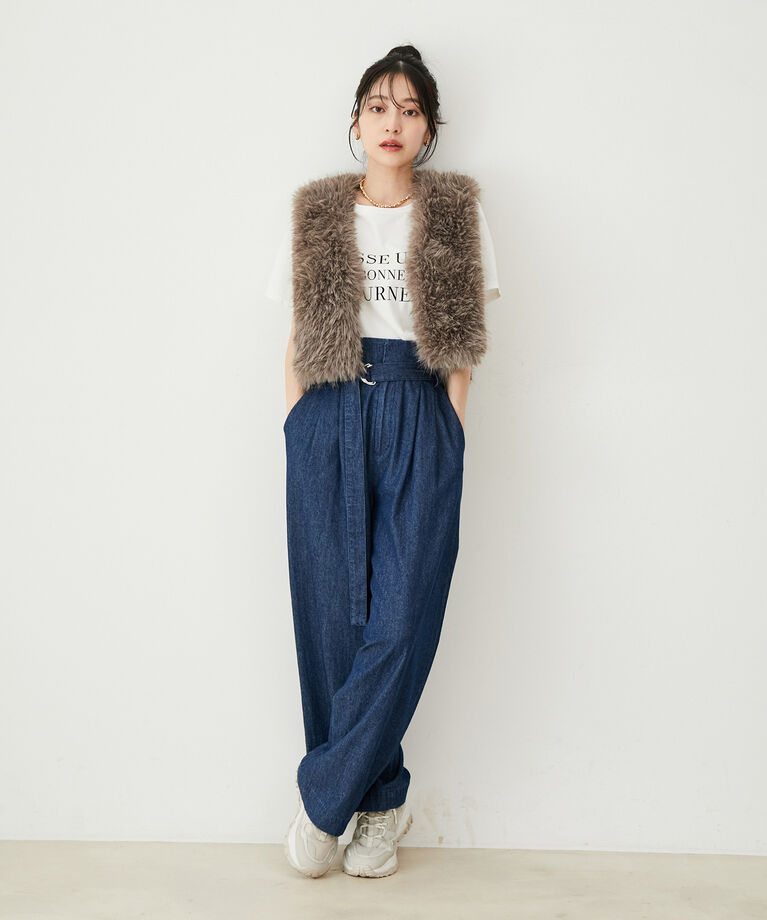 VIS「【接触冷感・洗える】シンプルロゴTシャツ」|Tシャツ・カットソー|
