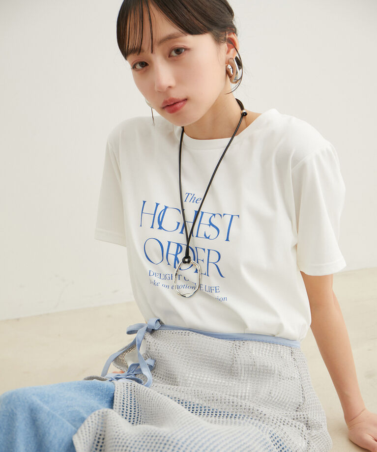 VIS「【接触冷感・洗える】シンプルロゴTシャツ」|Tシャツ・カットソー|