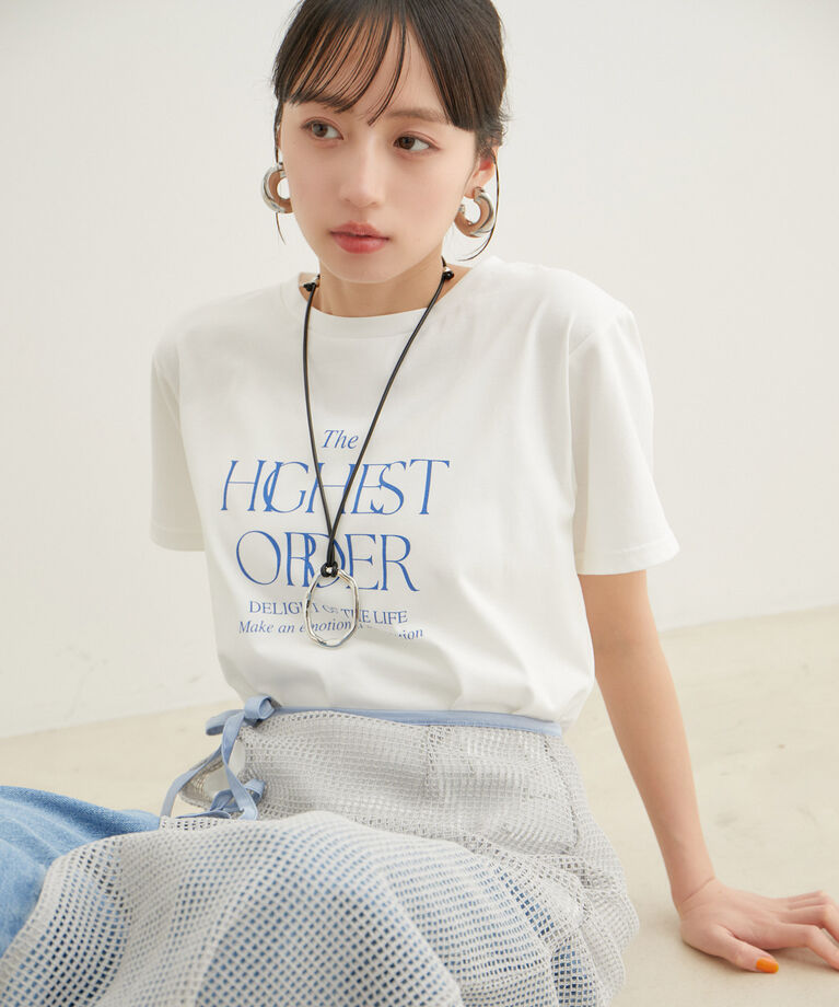 VIS「【接触冷感・洗える】シンプルロゴTシャツ」|Tシャツ・カットソー|
