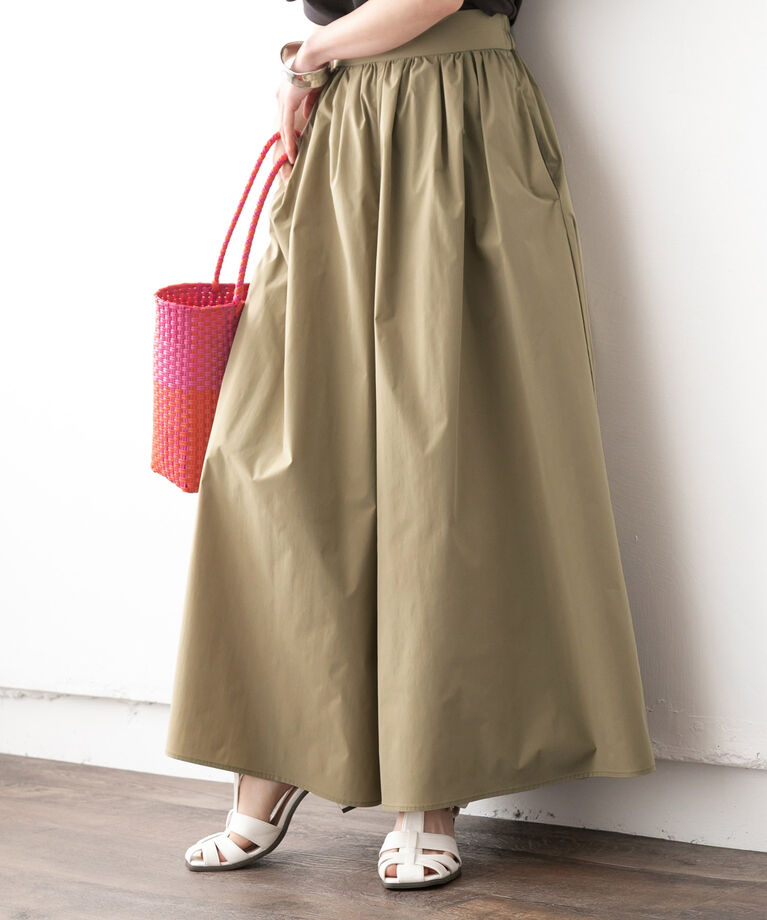 VIS「【洗える】スカート見えボリュームワイドパンツ」|スラックス|