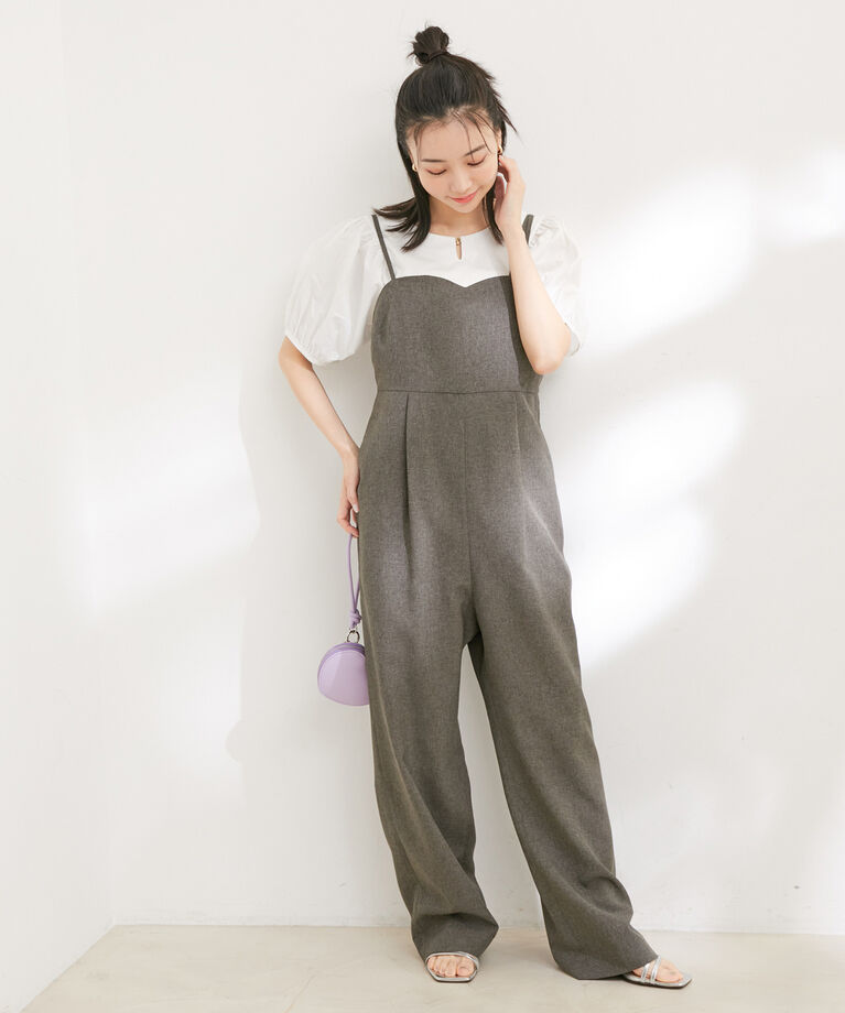 VIS「【接触冷感・洗える】【前後2WAY】異素材ボリュームスリーブカットソー」|Tシャツ・カットソー|