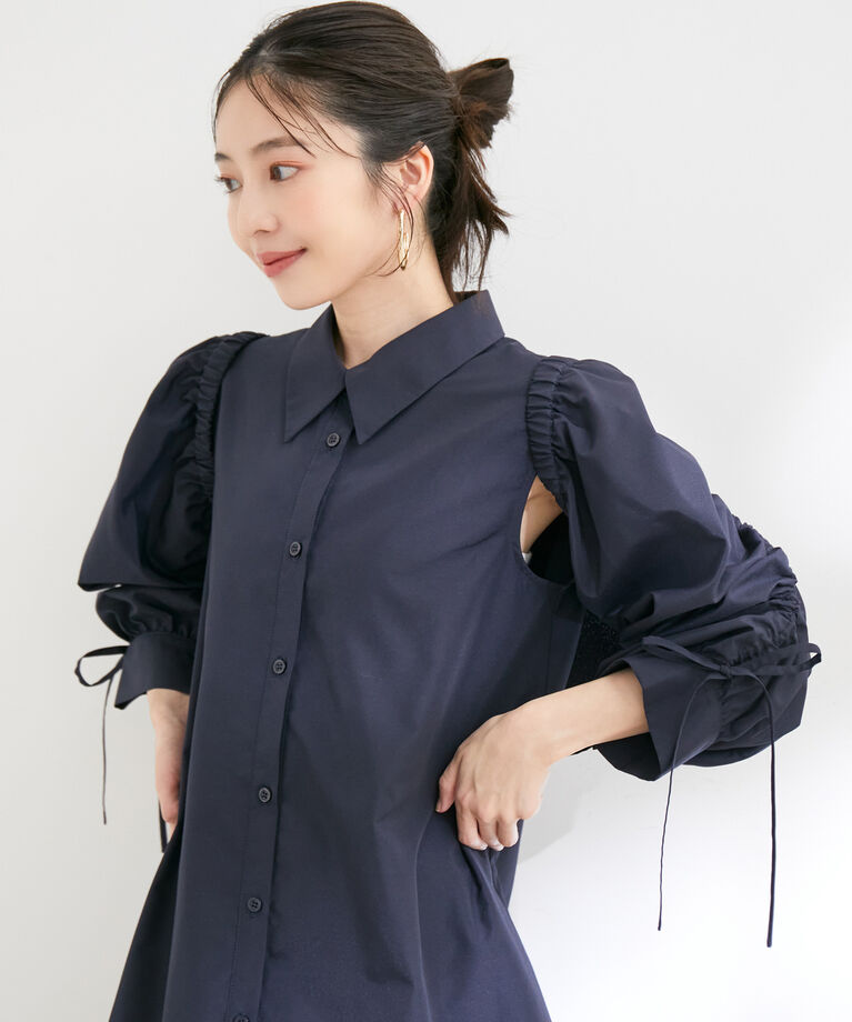 VIS「【洗える】【マルチWAY】ボレロ付きミニシャツワンピース」|その他|