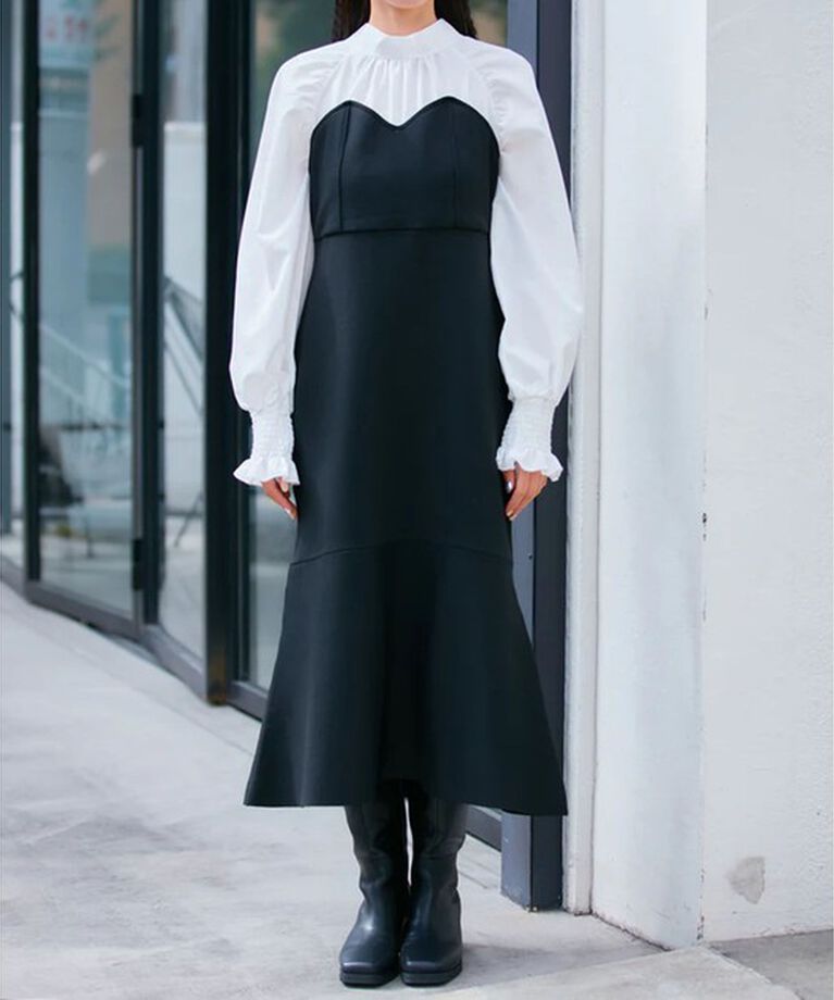 VIS「【VIS DRESS】バックリボンドッキングマーメイドワンピース」|ワンピース|