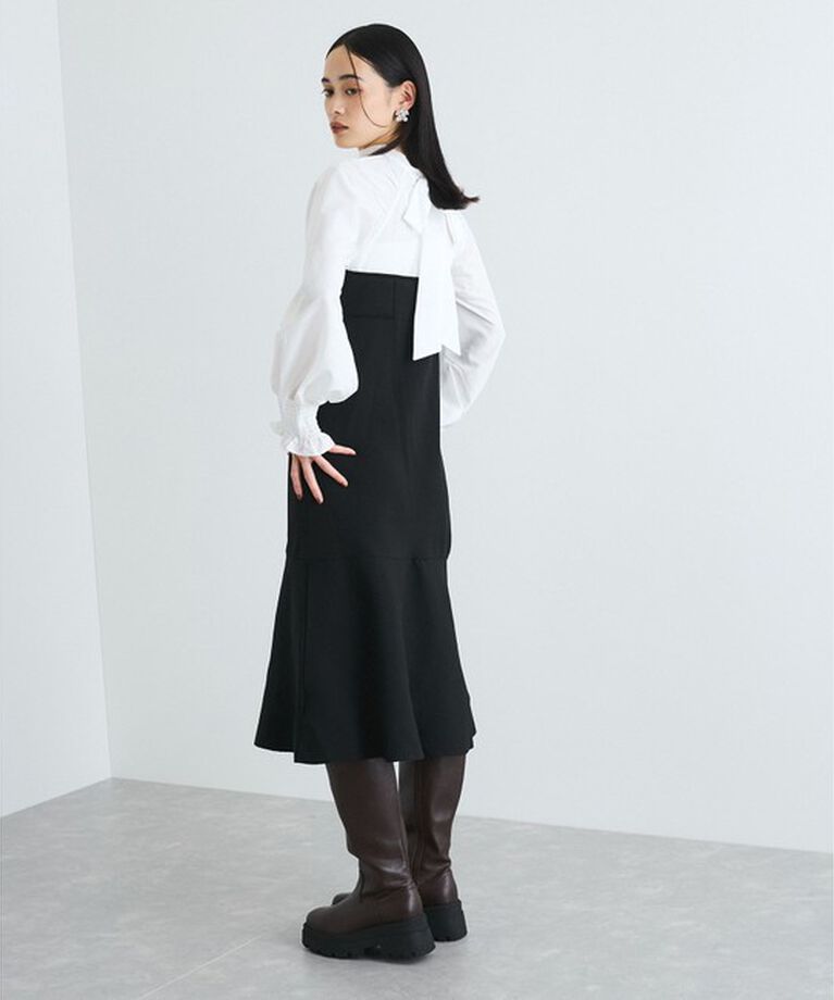 VIS「【VIS DRESS】バックリボンドッキングマーメイドワンピース」|ワンピース|