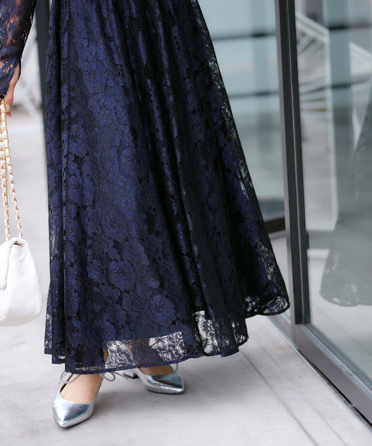 VIS「【VIS DRESS】総レースバックオープンワンピース」|ワンピース|