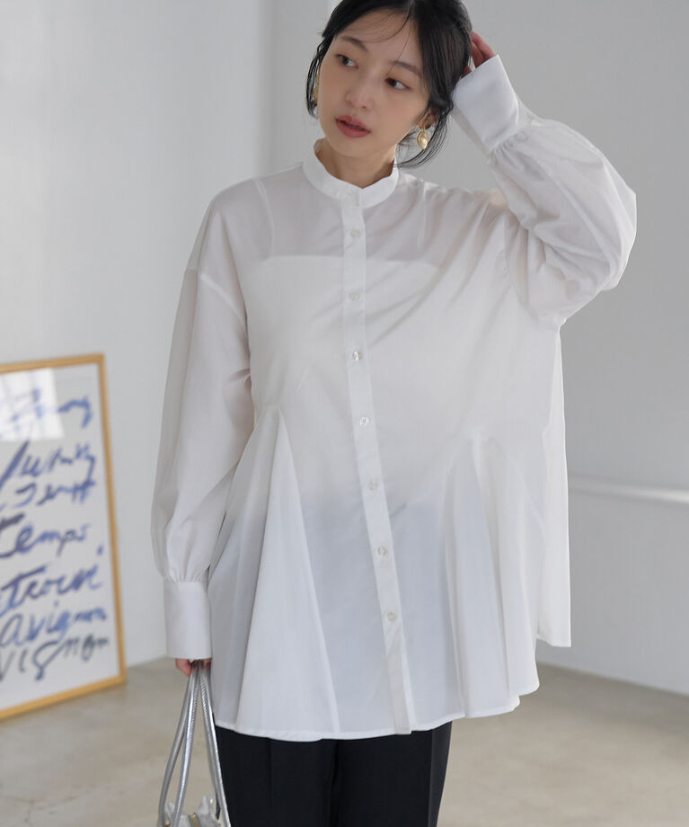VIS「【洗える・シワが取れやすい】美easyフレアシャツ」|シャツ・ブラウス|