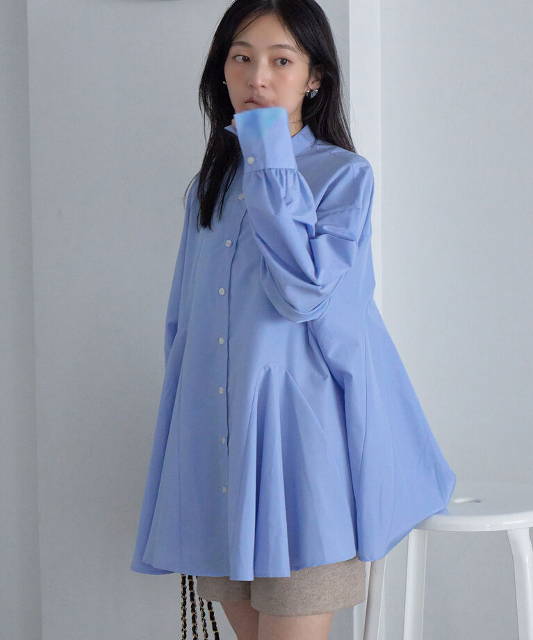 VIS「【洗える・シワが取れやすい】美easyフレアシャツ」|シャツ・ブラウス|