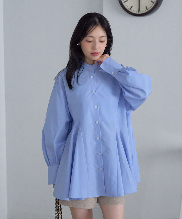 VIS「【洗える・シワが取れやすい】美easyフレアシャツ」|シャツ・ブラウス|