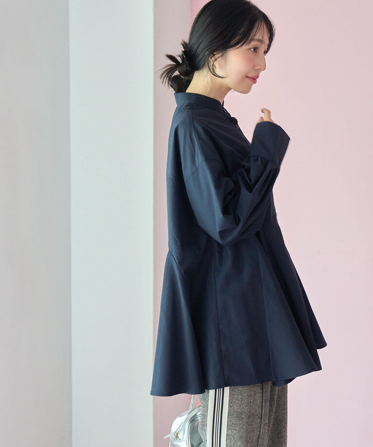 VIS「【洗える・シワが取れやすい】美easyフレアシャツ」|シャツ・ブラウス|