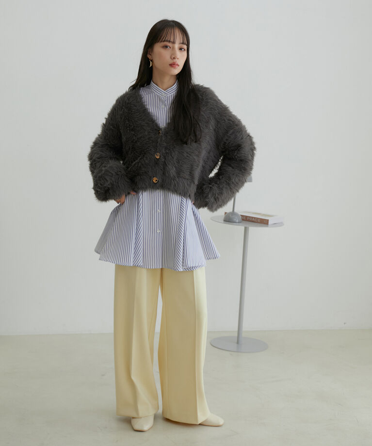VIS「【洗える・シワが取れやすい】美easyフレアシャツ」|シャツ・ブラウス|