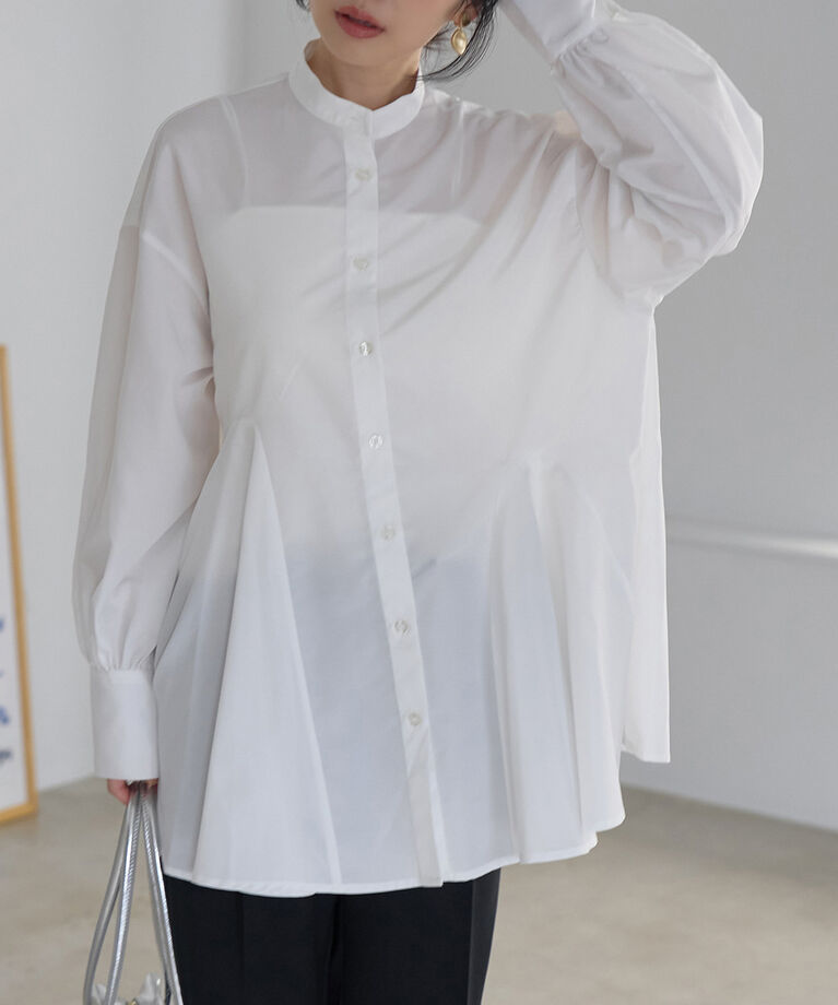 VIS「【洗える・シワが取れやすい】美easyフレアシャツ」|シャツ・ブラウス|