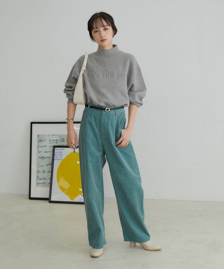 VIS「【洗える】コーデュロイバレルパンツ」|スラックス|