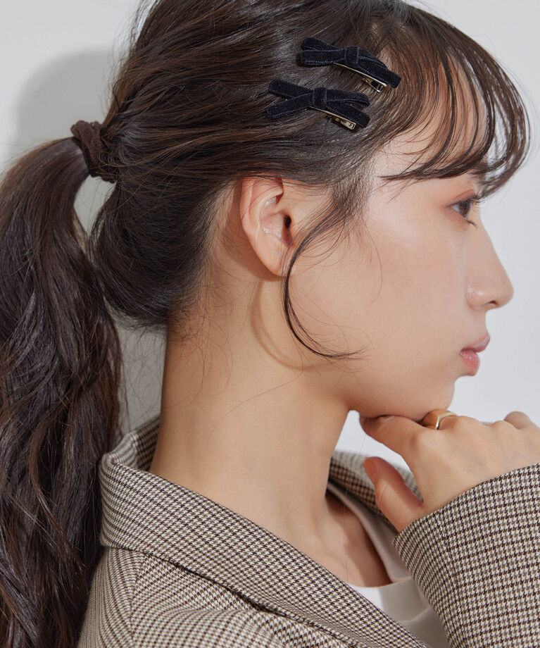 VIS「ミニリボンベロアヘアクリップセット」|その他|