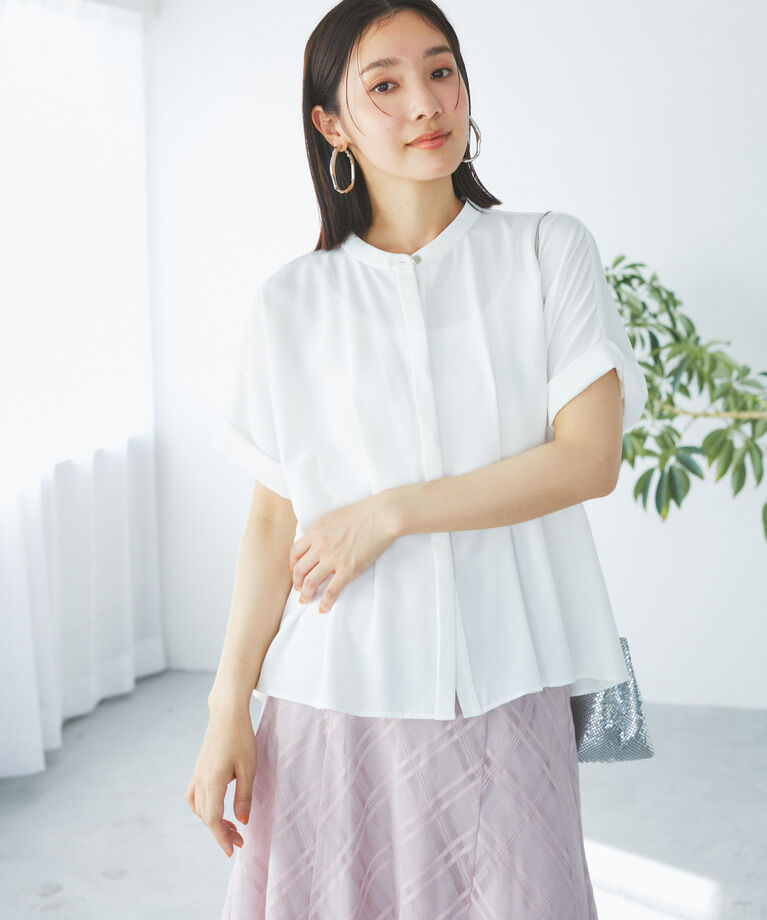 VIS「【WEB限定】【追加】ウエストタックブラウス」|シャツ・ブラウス|