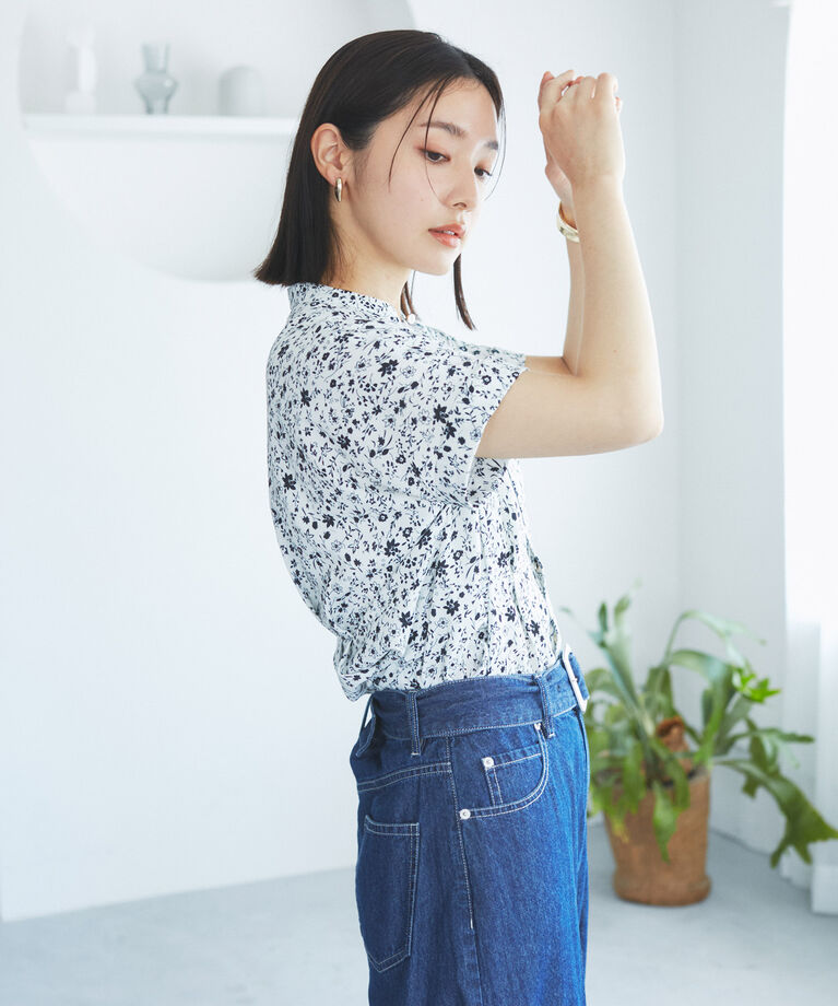 VIS「【WEB限定】【追加】ウエストタックブラウス」|シャツ・ブラウス|