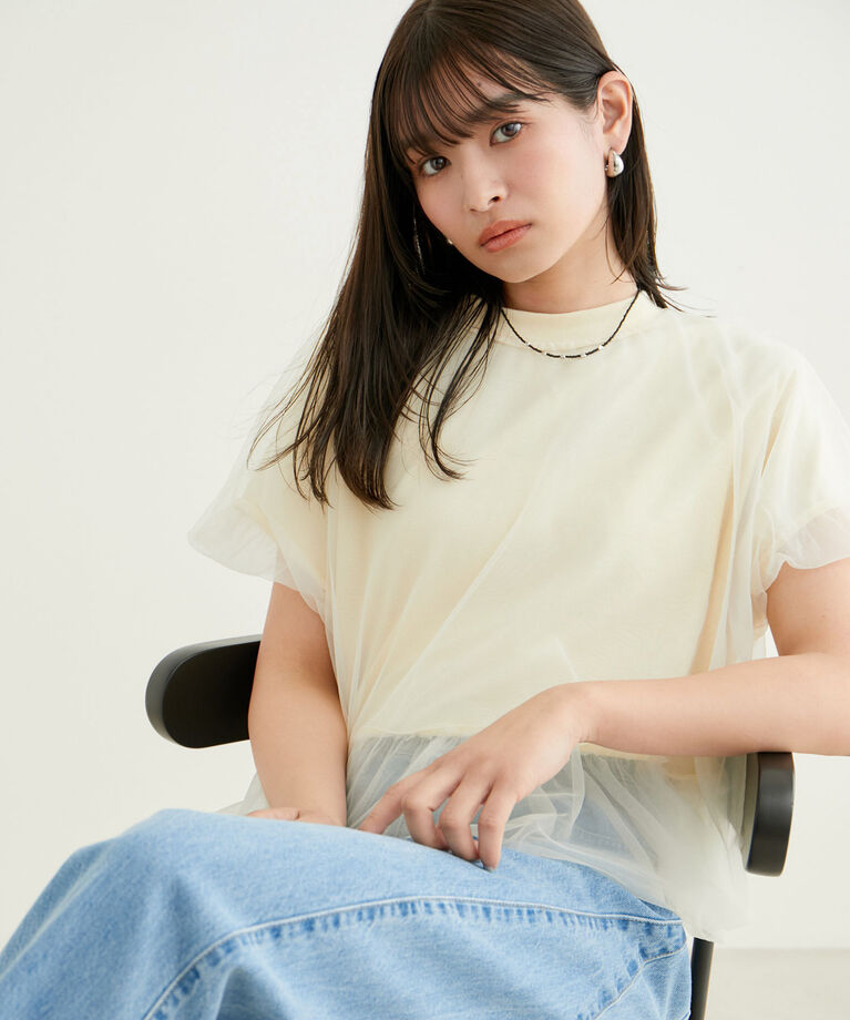 VIS「【2WAY】チュールリバーシブルプルオーバー」|Tシャツ・カットソー|