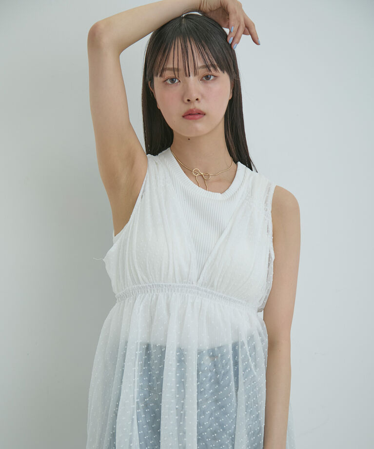 VIS「フロッキードットチュールチュニック」|シャツ・ブラウス|