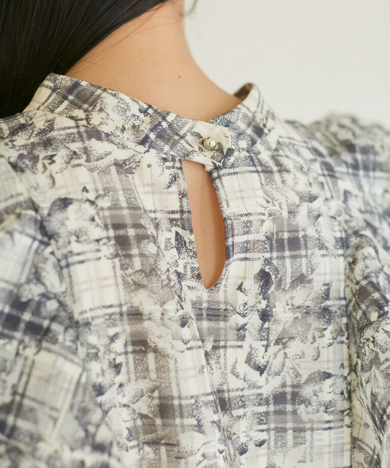 VIS「【夏トップス総選挙/お気に入り登録No.2】シアーチェックフリルブラウス」|シャツ・ブラウス|