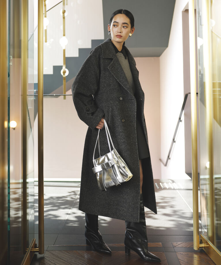 VIS「【JAPAN FABRIC】尾州毛混シャギーロングコート【選べる着丈】【静電気防止】」|ステンカラーコート|